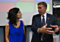 Two people in conversation